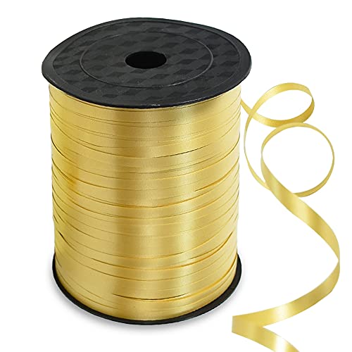 TONIFUL 500 Yards Curling Ribbon-Balloon Ribbon-Balloon String for Art&Craft Decor,Gift Wrapping,Ribbons and Bows for Christmas New Year Birthday Gifts Supplies (Gold)