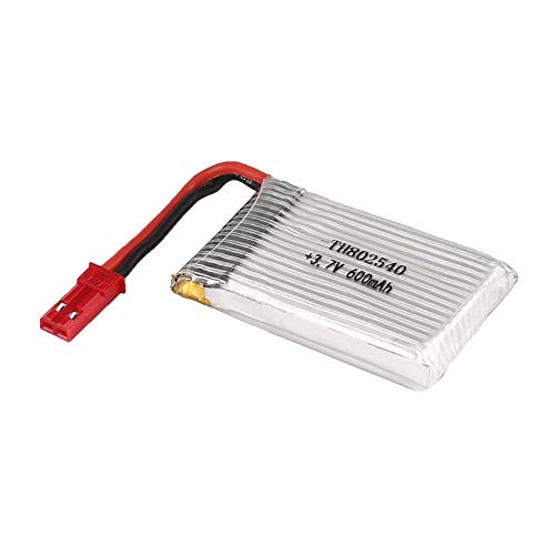 Florenceenid 2PCS 3.7V 600mAh JST Plug Li-po Battery for X5C X5SW RC Drone Quadcopter Aircraft UAV Spare Part Accessories Model
