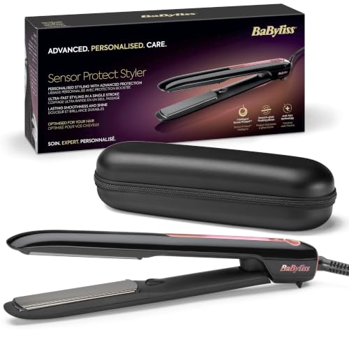 BaByliss Sensor Protect Hair Straighteners, Intelligent Heat Control, Black