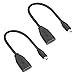 VCE Micro HDMI to HDMI Adapter Cable 2-Pack, 4K Micro HDMI Male to HDMI Female Adaptor 3D HDMI Converter - 8 Inch