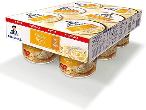 Quaker Oat So Simple Golden Syrup Porridge Pots, 6 x 57 g
