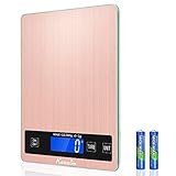 KEDSUM Digital Kitchen Scale, 33lb/15kg Cooking Scale, Multifunction Food Scale with Water-Resistant Tempered Glass Surface, Anti-Fingerprint Stainless Steel Brushed Platform, Touch Button