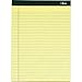 Top Docket Ruled Pads, 8-1/2 x 11-3/4, Canary, 100 Sheets, 6 Pads/Pack (63376)