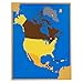 Montessori North America Wooden Puzzle Map with Labeled and Unlabeled Control Maps