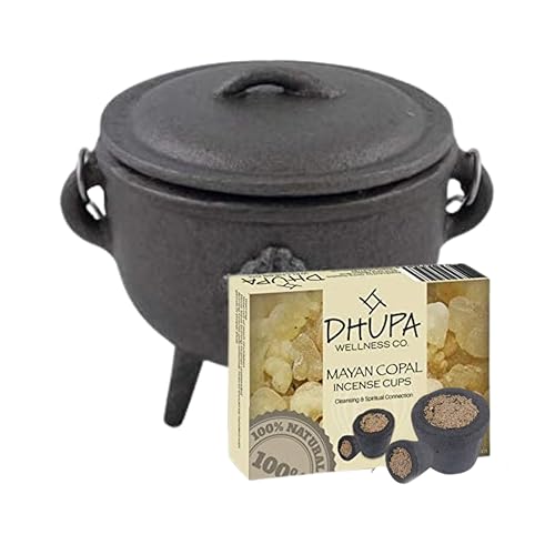 Cast Iron Cauldron with Lid and Carry Handle for