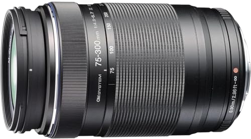 OM SYSTEM M.Zuiko Digital 75-300mm II Lens, Super Telephoto, Compact, Lightweight, Fast Autofocus, for Olympus Panasonic Micro Four Thirds Cameras, Ideal for Wildlife & Sports Photography, Black