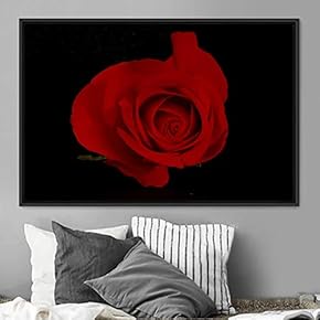 signwin Framed Canvas Wall Art Rose Bohemian Dark...
