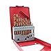 Hymnorq 13-Piece M35 Cobalt Drill Bit Set (1.5mm-6.5mm) with Metal Index Case, Fully Ground, 135° Split Point, Dual Twist Flutes, Ideal for Drilling Hard Metals Like Stainless Steel and Cast Iron