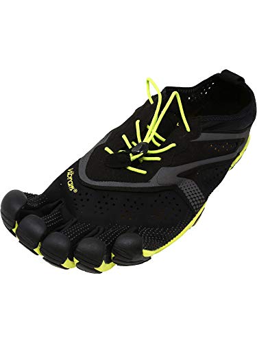 Vibram Men's V Road Running Shoe, Black, Yellow, 12.5-13 M EU (48 EU/12.5-13 D US