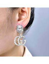 Pendientes de perlas de moda para mujer, letras de aleación G y F