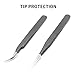 Professional Tweezers for Eyelash Extension - Straight and Curved Pointed Tweezers - Stainless Steel Precision Tweezers set - 2 Pcs - Black