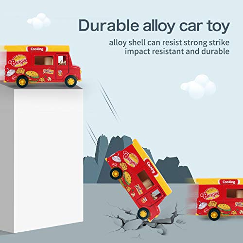 image for REMOKING Fast Food Car Toy, Stem Alloy Dining Pull-Back Magnetic Induc