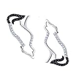 Platinum Plated 925 Sterling Silver Cubic Zirconia Cool Wolf Earrings for Women Girls