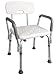 TMS® Adjustable Medical Shower Chair Bathtub Bench Bath Seat Stool Armrest Back White