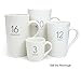 Momugs Number Pattern Simple Pure Large Milk Mug, Tall White Ceramic Coffee Cup, 20 oz