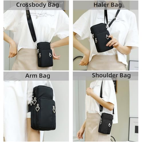 JANKS Small Crossbody Bag for Women - Mini Phone Purses with Crossbody Strap and Wallet - Nylon Arm Bag