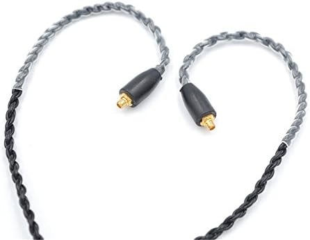 MEILI DIY Earphone Semi-Finished Wire Low-Impedance Single Crystal Copper Silver-Plated Braided Upgrade Line Cable With Mic 3.5Mm Stereo Headset Extension Cable Cord,Mmcx