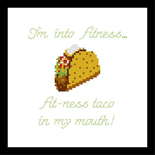 Counted Cross Stitch Pattern. Fitness Taco