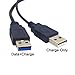 cablecc Black USB 3.0 Female to Dual USB Male Extra Power Data Y Extension Cable for 2.5