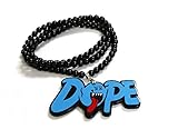 iJDMTOY (1) JDM Ghost Face Dope Rearview Mirror Hanging Charm Dangling Beaded Pendant For Car Decoration
