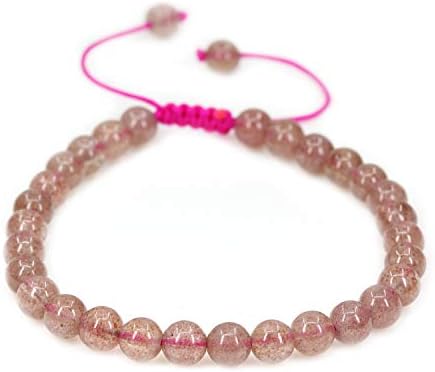 Gemstone 6mm Round Beads Adjustable Braided Macrame Tassels Chakra Reiki Bracelet 7 Inch
