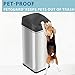 iTouchless 50 Liter / 13 Gallon Sensor Dog-Proof Kitchen Trash Can with Lid Lock and AbsorbX Odor Filter, Touchless Lid, Stainless Steel Garbage Recycling Bin for Kitchen, Home, Office, Business