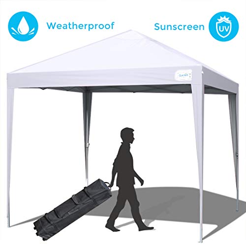 Quictent 10x10 Pop up Canopy Tent Commercial Instant Gazebo Party Tent Waterproof with Wheeled Carry Bag (White)