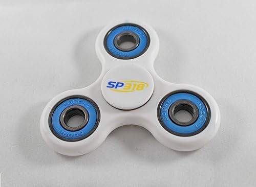 Fidget Spinner Toy Ceramic Bearing Stress Reducing Shatter Resistant - EDC Focus Tri-spinner for Anxiety Stress Autism ADD OCD Boredom and Tension - 1m+ Spin Time -Non-3D Printed - White