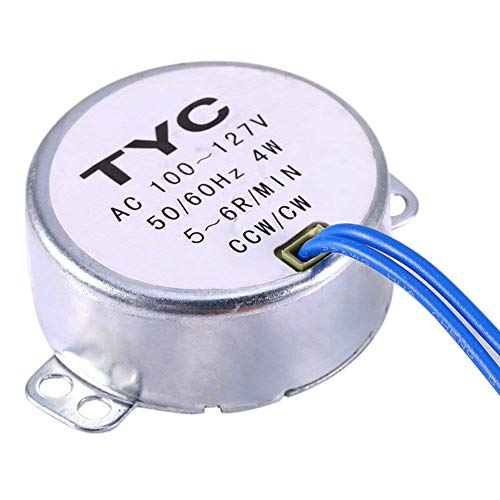 4PCS Turntable motor Synchronous Synchron Motor 50/60Hz AC 100~127V CCW/CW 4W 5-6RPM/MIN CCW/CW with 7mm Flexible Coupling Connector For Cup Turner,Hand-Made, School Project, Model - Thumbnail 6