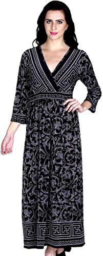 Lapogee Inc Women's Three Fourth Sleeve Printed Long Dress