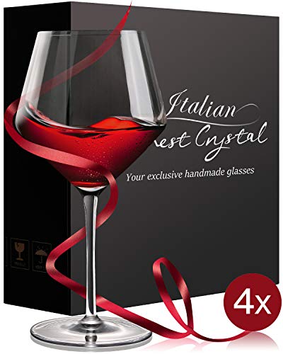 Crystal Red Wine Glasses,Hand Blown Burgundy Glasses-Finest Crystal,Light,Ultra-thin For Best Wine Tasting,16 OZ,Perfect Gifts For Valentine's Day, Christmas, Anniversary, Birthday, Set of 4