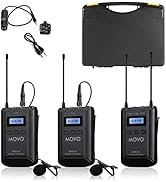 Movo WMX-20-DUO 48-Channel UHF Wireless Lavalier Microphone System with 1 Receiver, 2 Transmitter...