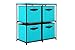 Homebi 4-Drawer Storage Chest Shelf Unit Storage Cabinet Multi-Bin Organizer with Removable Non-woven Fabric Bins in Turquoise,25