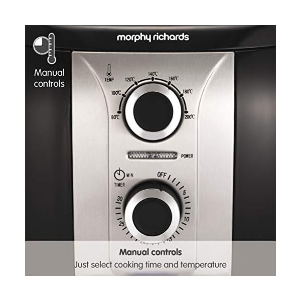 Morphy Richards 480003 Health - Air Fryer, Plastic, 1400 W, 3 Liters, Black