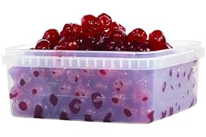 Amifruit Candied Whole Red Bigarreaux Cherries 2.2 lb. Ready To Eat Bigarreaux Cherries Slowly Candied In Sugar Syrup, Holiday Fruit, Gluten Free, GMO Free, Trans Fat Free, Vegan
