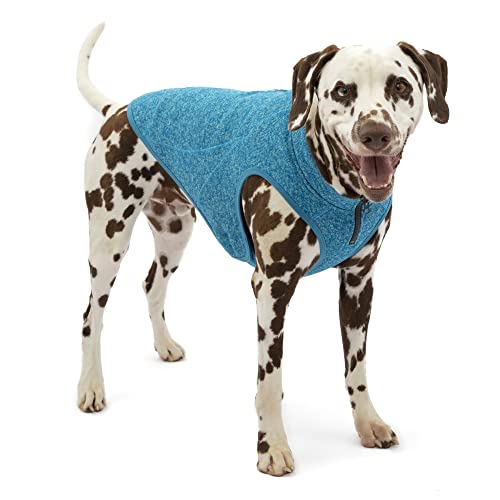 Kurgo Core Dog Sweater, Year-Round Sweater for Dogs, Dog Fleece Vest, Knit Fleece Pet Jacket, Fleece Lining,Lightweight, Zip Opening for Harness, Adjustable Neck, Blue, Extra Large