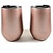 Wine Glass Tumbler (Set of 2) - Double-Walled Stainless Steel - Rose Gold Matte