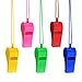 Mudder 40 Pieces Plastic Whistles with Lanyards for Party Sports, 5 Colors