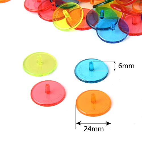 sansheng 100PCS Plastic Circular Transparent Golf Position Mark and Baseball Position Mark/Position Markers for Upright bass (Random Colors)