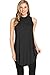 12 Ami Basic Solid Long Flowy Tank T-Shirt Tunic Black L