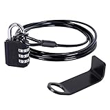 AIEVE Cooler Cable Lock and Bracket for YETI Tundra Coolers,6 ft Braided Steel Cable Lock and Locking Bracket with Combination Lock for Secure Coolers to Boat,Truck Bed,Deck,Trailer,Kayak