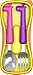 Edison Kids Flat Edge Spoon & Grooved Fork Set with Case(Kids, Giraffe Pink/Purple Set)