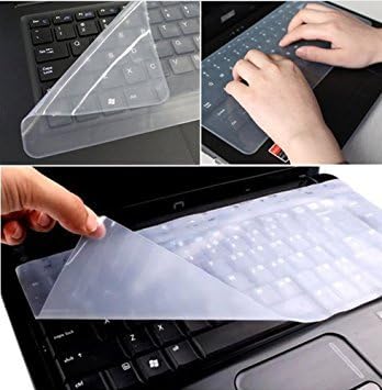 YOUZUO 3Pcs Ultra Thin Transparent Keyboard Cover Clear Universal Laptop PC Transparent Silicone Keyboard Protector Skin (15.6"inch)