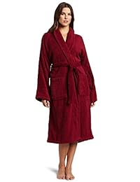 Bata de baño Superior larga, de tejido de algodón egipcio Terry, unisex, Borgoña, S