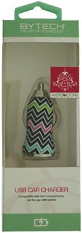 Pink Chandelier USB Car Charger Head for Smartphones - Patterned Chevrons Print by Andrea Victoria