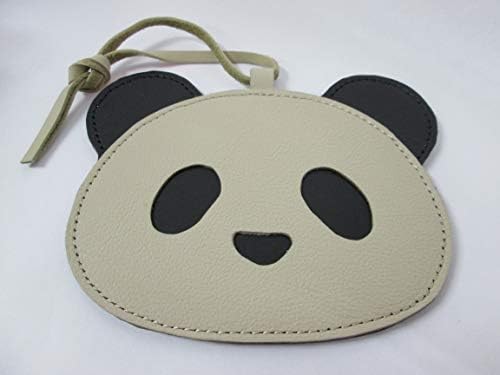 Amazon Co Jp 本革100 ハンドメイド ゆるかわ パンダ パスケース 定期入れ アイボリーｘ黒 黒耳 Yurupan 18 服 ファッション小物