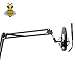 Tree New Bee 2016 Pro Complete Set Microphone Suspension Boom Scissor Arm Stand with Mic Round Wind Pop Filter Mask Shield and Black Shock Mount (TNB-ARM02)