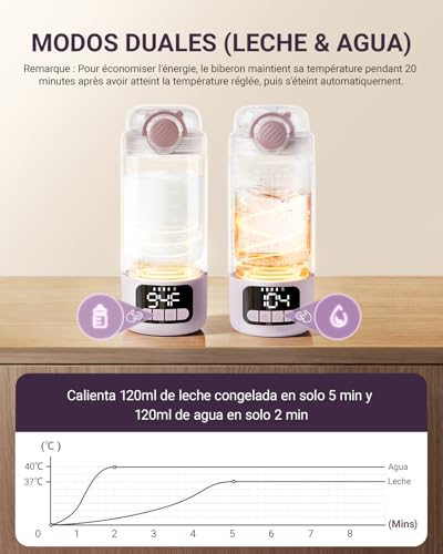 Comfyer BW02 Portable Baby Bottle Warmer with 16000mAh Battery and Built-in Sterilizer Quick Warmer for Milk and Water, 2 Heating Modes, 500 ml Ideal for Home and Travel