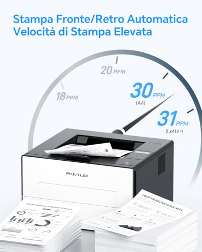 PANTUM BP4209DW Wi-Fi Black and White Laser Printer, Automatic Front and Back Printing in Single Function A4, 30 ppm, USB and Wireless, LCD Display, Inbox Toner 1000 Pages, USB Cable Included