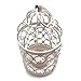 Tealight Holder,Small Vintage Candle Lantern Decorative Metal Candle Holders for Hanging or Table Top Home Decor Wedding Party Accessories,White,5.5 inch Height
